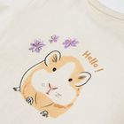 Cool Club, Tricou pentru fete, ecru, imprimeu hamster