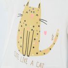 Cool Club, Tricou pentru fete, ecru, imprimeu pisici, Cute like a cat