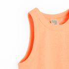 Cool Club, Tricou pentru fete fara maneci, din tricot striat, portocaliu