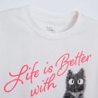 Cool Club, Tricou pentru fete, oversize, alb