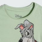 Cool Club, Tricou pentru fete, verde, imprimeu Doamna si Vagabondul