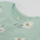 Cool Club, Tricou pentru fete, verde, imprimeu margarete