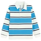 Cool Club, Tricou polo cu maneca lunga pentru baieti, albastru-alb