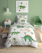 Dinozauri, set lenjerie de pat single, 140-200 cm