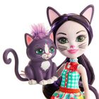 Enchantimals, Ciesta Cat si figurina, papusa cu accesorii
