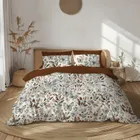 Gusto, Fluturi, set lenjerie de pat single, din bumbac, 140-200 cm