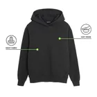 Hanorac basic negru oversize NOWEAR