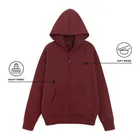 Hanorac oversize bordo cu fermoar unisex NOWEAR