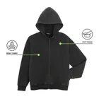 Hanorac oversize negru cu fermoar NOWEAR