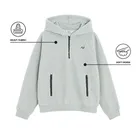 Hanorac sherpa gri cu croiala oversize NOWEAR