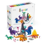 Hey Clay, Mega Dinos, set creativ, 18 cutii de plastilina