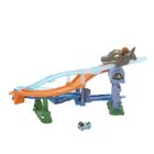 Hot Wheels, RacerVerse Jurassic World, Crash & Splash, set de joaca cu masina