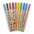 Kidea, creioane triunghiulare jumbo, safari, 10 culori