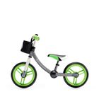 Kinderkraft, 2Way Next, bicicleta fara pedale cu accesorii, verde-gri