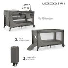 Kinderkraft, Joy 2, patut de volaj cu accesorii, 3in1, Dark Grey