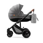 Kinderkraft, Prime, carucior multifunctional 2in1, gri + geanta Mommy Bag