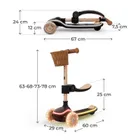 Kinderkraft, RAKET UP, trotineta LED cu 3 roti cu sezut, 2in1, Beige