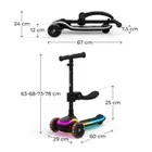 Kinderkraft, RAKET UP, trotineta LED cu 3 roti cu sezut, 2in1, Black