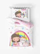 LuLuLand, Zana si unicorn, set lenjerie de pat single, 140-200 cm