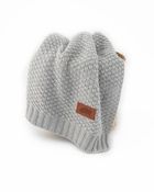Maya Moo, patura din bumbac si bambus, Light Grey, 80-100 cm