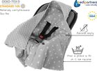 Medi Partners, Stars, patura cu doua fete cu gluga, gri, 85-85 cm