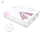 MimiNu, Baby Shower, cearceaf din bumbac cu elastic, roz, 60-120 cm
