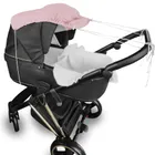 MimiNu, baldachin pentru carucior, protectie de soare, muselina de bumbac, roz