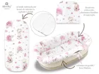 MimiNu, Balerina, set: protectie universal pentru gondola, patut, cos de Moses + saltea 35-75 cm + perna 33-32 cm, roz