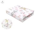 MimiNu, Caprioare, cearceaf din bumbac cu elastic, roz, 60-120 cm