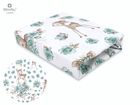 MimiNu, Caprioare, cearceaf din bumbac cu elastic, verde, 60-120 cm