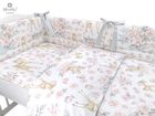 MimiNu, Caprioare, set lenjerie de pat 3 piese, roz, 100-135 cm