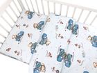 MimiNu, Dinozauri in masini, set lenjerie de pat single, 135-100 cm