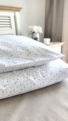 MimiNu, Mini stele gri, set lenjerie de pat single, 160-200 cm + 70-80 cm