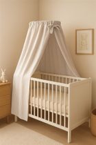 MimiNu, Muselina Premium, baldachin pentru patut, crema, 220-145 cm