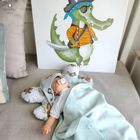 MimiNu, Pirati, halat de baie, termofrotte, menta verde, natural, 100-100 cm