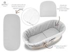 MimiNu, Royal, set: protectie universal pentru gondola, patut, cos de Moses + saltea 35-75 cm + perna 33-32 cm, gri