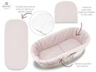 MimiNu, set: protectie universal pentru gondola, patut, cos de Moses + saltea 35-75 cm + perna 33-32 cm, bej, roz