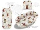 MimiNu, Ursulet pe luna, set: protectie universal pentru gondola, patut, cos de Moses + saltea + perna,