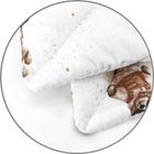 MimiNu, Ursuleti, set lenjerie de pat single cu umplutura, bej, 120-90 cm