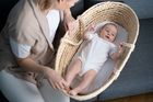 Motherhood, Cearceaf cu elastic pentru landou/cos Moise din jerseu 35-75 cm, Alb