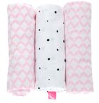 Motherhood, scutece din muselina 70-80 cm, 3 buc., Pink Classics