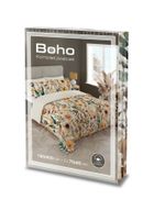 Natural Boho, Retro Flori, set lenjerie de pat, 3 piese, 160-200 cm