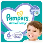 Pampers Active Baby, Jumbo Pack, scutece marimea 6, 13-18 kg, 56 buc.