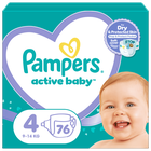 Pampers Active Baby, scutece marimea 4, 9-14 kg, 76 buc.