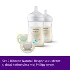 Philips Avent, Natural, Response, set: 2 biberon 260 ml si 2 tetine ultra moi, 0-6 luni, SCD837/11