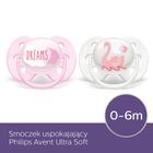 Philips Avent, Ultra Soft, Girl, suzeta, 0-6 luni, 2 buc., SCF222/02