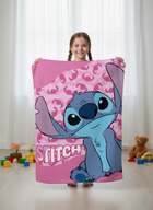 Stitch, patura polar, roz, 100-140 cm