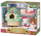 Sylvanian Families, Baby Santa's Christmas Tree House, set de joaca cu figurine si accesorii, 5822