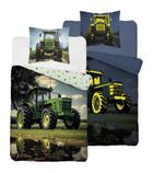 Tractor, Fluo, set lenjerie de pat single, 160-200cm