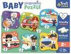 Trefl, Baby Progressive, Vehicule si profesii, puzzle, 2, 3, 4, 5 si 6 piese